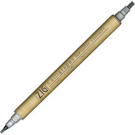 Zig 102 Metalik Tonlar 2 mm 3,5 mm Silver Çift Taraflı Kaligrafi Kalemi