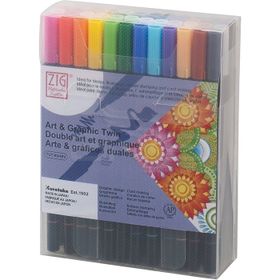 Zig Art TUT-80/48V 48'li Set Graphic Twin Brush Pen Çift Uçlu Çizim Kalemi