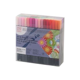 Zig Art TUT-80/80V 80'li Set Graphic Twin Brush Pen Çift Uçlu Çizim Kalemi