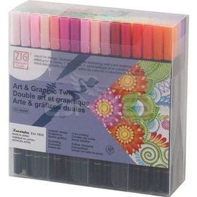 Zig Art TUT-80/80V 80'li Set Graphic Twin Brush Pen Çift Uçlu Çizim Kalemi