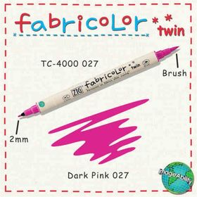 Zig Fabricolor Twin Brush Dark Pink Kumaş Boyama Kalemi