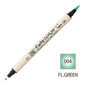 Zig Fabricolor Twin Brush Fluorescent Green Kumaş Boyama Kalemi