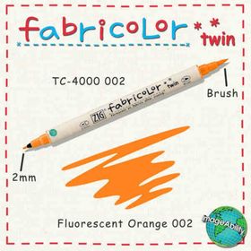 Zig Fabricolor Twin Brush Fluorescent Orange Kumaş Boyama Kalemi