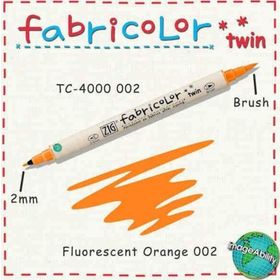 Zig Fabricolor Twin Brush Fluorescent Orange Kumaş Boyama Kalemi
