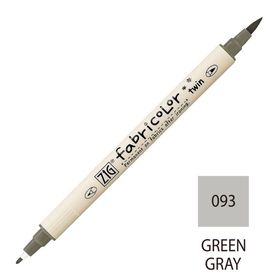 Zig Fabricolor Twin Brush Green Grey Kumaş Boyama Kalemi