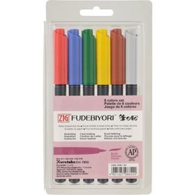 Zig Fudebiyori Brush Pen CBK-55N 6'lı Çizim Kalemi