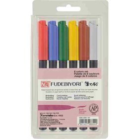 Zig Fudebiyori Brush Pen CBK-55N 6'lı Çizim Kalemi