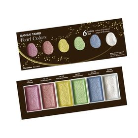 Zig Gansai Tambi Pigment Pearl Colors 6 lı Tam Tablet Sulu Boya