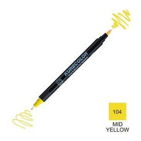Zig Kurecolor Mangaka Fine & Brush CNKC-2200 104 Mid Yellow Çift Taraflı Markör Kalem