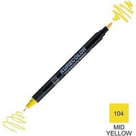 Zig Kurecolor Mangaka Fine & Brush CNKC-2200 104 Mid Yellow Çift Taraflı Markör Kalem