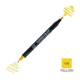 Zig Kurecolor Mangaka Fine & Brush CNKC-2200 106 Yellow Yellow Çift Taraflı Markör Kalem