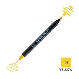 Zig Kurecolor Mangaka Fine & Brush CNKC-2200 106 Yellow Yellow Çift Taraflı Markör Kalem