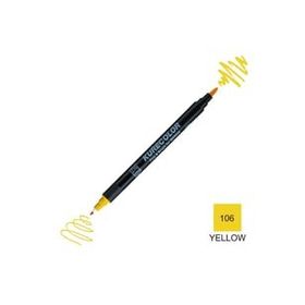 Zig Kurecolor Mangaka Fine & Brush CNKC-2200 106 Yellow Yellow Çift Taraflı Markör Kalem