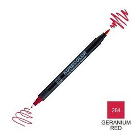 Zig Kurecolor Mangaka Fine & Brush CNKC-2200 264 Geranium Red Çift Taraflı Markör Kalem