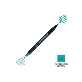 Zig Kurecolor Mangaka Fine & Brush CNKC-2200 534 Turquoise Green Çift Taraflı Markör Kalem