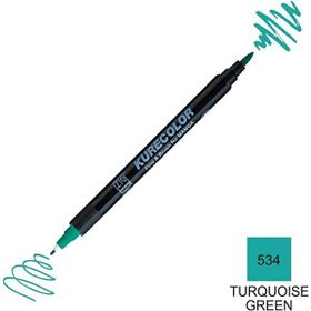 Zig Kurecolor Mangaka Fine & Brush CNKC-2200 534 Turquoise Green Çift Taraflı Markör Kalem