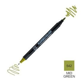 Zig Kurecolor Mangaka Fine & Brush CNKC-2200 542 Mid Green Çift Taraflı Markör Kalem