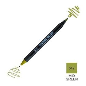 Zig Kurecolor Mangaka Fine & Brush CNKC-2200 542 Mid Green Çift Taraflı Markör Kalem