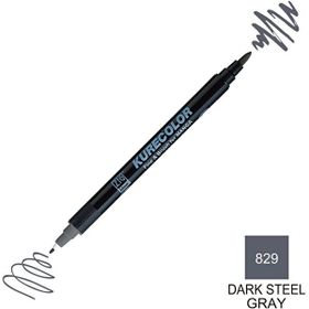 Zig Kurecolor Mangaka Fine & Brush CNKC-2200 829 Dark Steel Gray Çift Taraflı Markör Kalem