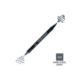 Zig Kurecolor Mangaka Fine & Brush CNKC-2200 829 Dark Steel Gray Çift Taraflı Markör Kalem