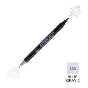 Zig Kurecolor Mangaka Fine & Brush CNKC-2200 833 Blue Gray 2 Çift Taraflı Markör Kalem
