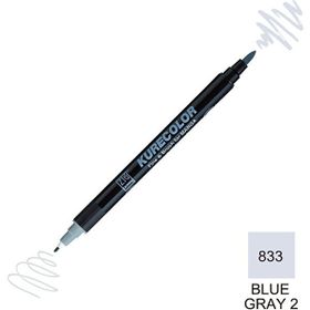Zig Kurecolor Mangaka Fine & Brush CNKC-2200 833 Blue Gray 2 Çift Taraflı Markör Kalem
