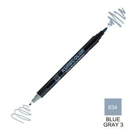 Zig Kurecolor Mangaka Fine & Brush CNKC-2200 834 Blue Gray 3 Çift Taraflı Markör Kalem
