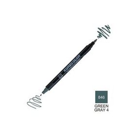 Zig Kurecolor Mangaka Fine & Brush CNKC-2200 846 Green Gray 4 Çift Taraflı Markör Kalem