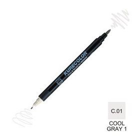 Zig Kurecolor Mangaka Fine & Brush CNKC-2200 C.01 Cool Gray 1 Çift Taraflı Markör Kalem