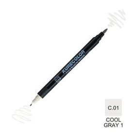 Zig Kurecolor Mangaka Fine & Brush CNKC-2200 C.01 Cool Gray 1 Çift Taraflı Markör Kalem