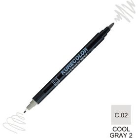 Zig Kurecolor Mangaka Fine & Brush CNKC-2200 C.02 Cool Gray 2 Çift Taraflı Markör Kalem
