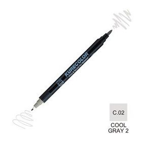 Zig Kurecolor Mangaka Fine & Brush CNKC-2200 C.02 Cool Gray 2 Çift Taraflı Markör Kalem