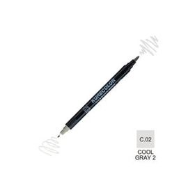 Zig Kurecolor Mangaka Fine & Brush CNKC-2200 C.02 Cool Gray 2 Çift Taraflı Markör Kalem