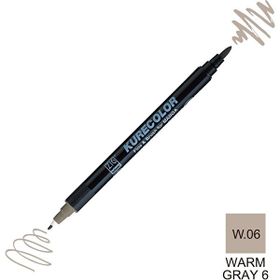 Zig Kurecolor Mangaka Fine & Brush CNKC-2200 W.06 Warm Gray 06 Çift Taraflı Markör Kalem
