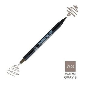 Zig Kurecolor Mangaka Fine & Brush CNKC-2200 W.09 Warm Gray 09 Çift Taraflı Markör Kalem