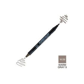 Zig Kurecolor Mangaka Fine & Brush CNKC-2200 W.09 Warm Gray 09 Çift Taraflı Markör Kalem