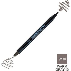 Zig Kurecolor Mangaka Fine & Brush CNKC-2200 W.10 Warm Gray 10 Çift Taraflı Markör Kalem