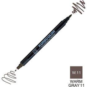 Zig Kurecolor Mangaka Fine & Brush CNKC-2200 W.11 Warm Gray 11 Çift Taraflı Markör Kalem