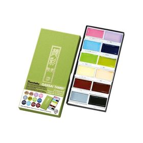 Zig Kuretake Gansai Tambi Pastel Renkler 12 Renk Tablet Sulu Boya Seti