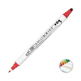 Zig TC-6100-020 Clean Color Dot Kırmızı Çift Taraflı Kalem