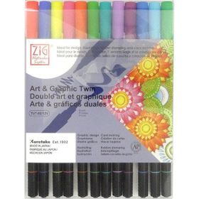 Zig TUT-80/12VBR Art&Graphic Twin 12'li Bright Markör Kalemi