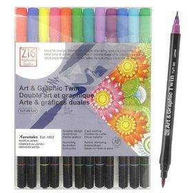 Zig TUT-80/12VBR Art&Graphic Twin 12'li Bright Markör Kalemi