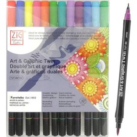 Zig TUT-80/12VBR Art&Graphic Twin 12'li Bright Markör Kalemi