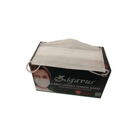 Zigavus 3 Katlı 50'li Lastikli Cerrahi Maske Telli