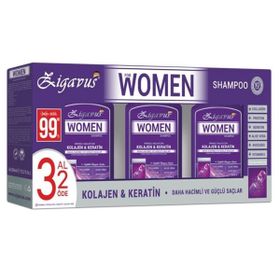 Zigavus Women 3x300 ml Kolajen Keratin Şampuan