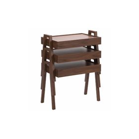 Zigzag Home Surface Ceviz 3lü Zigon Sehpa