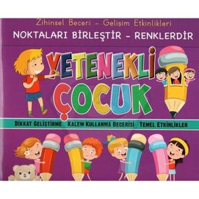 Zihinsel Beceri Gelişim Etkinlikleri Noktaları Birleştir Renklendir Yetenekli Çocuk 3 - Safkan Kids