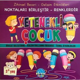 Zihinsel Beceri Gelişim Etkinlikleri Noktaları Birleştir Renklendir Yetenekli Çocuk 3 - Safkan Kids
