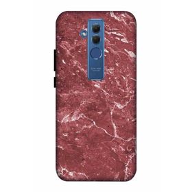 Zipax 2020 Huawei Mate 20 Lite Kırmızı Mermer Desenli Uyumlu Silikon Kılıf