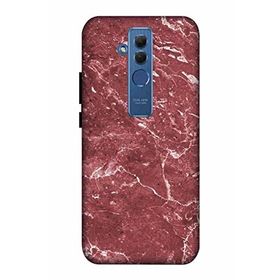 Zipax 2020 Huawei Mate 20 Lite Kırmızı Mermer Desenli Uyumlu Silikon Kılıf